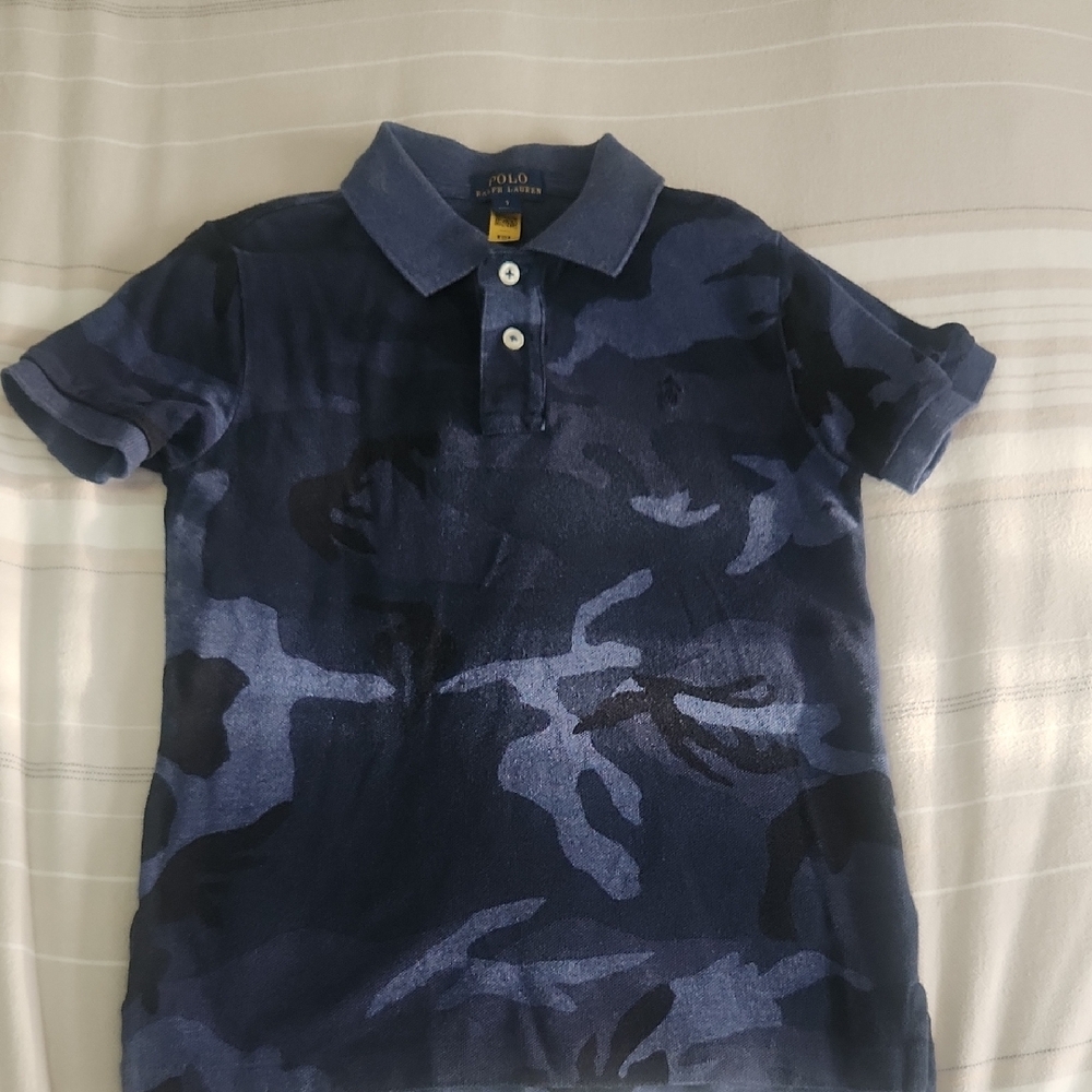 Polo by Ralph Lauren Yellow and Blue Polos Casual Shirts - Picture 7 of 8